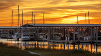 Blazing Sunset at Rockport Marina