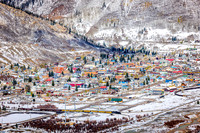 Silverton, CO - look closely and you can see the steam engine winding down the track!